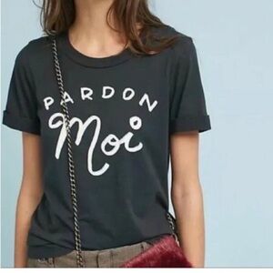 Anthropologie Sol Angeles Pardon Moi t shirt EUC
